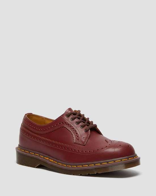 Zapatos Made In England Dr. Martens Vintage 3989 Brogue Hombre Vino MX-87502